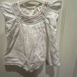 OshKosh B'gosh White Blouse with Colorful Smocking
